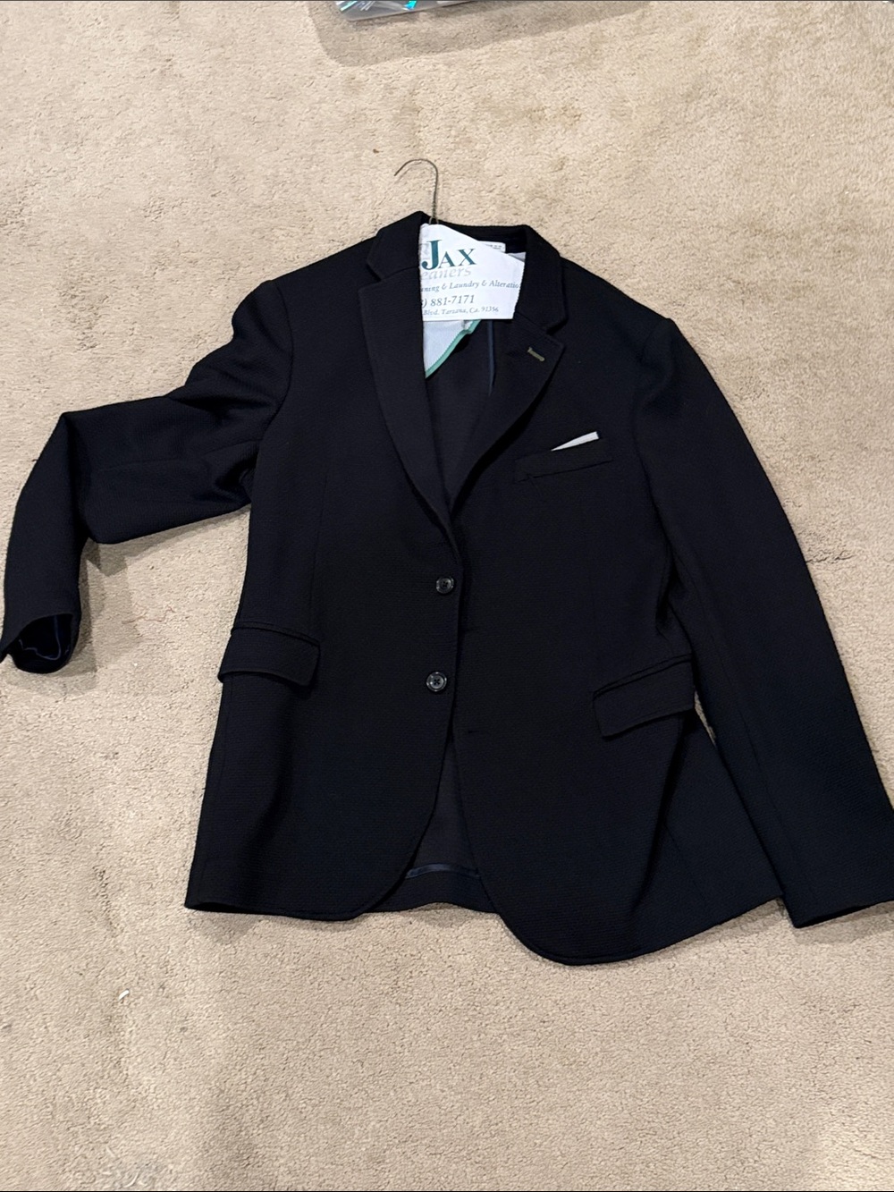 Zara Black Two-Button Notch Lapel Blazer